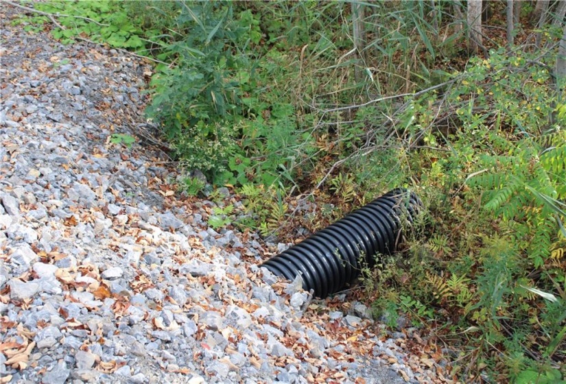 New culvert on west side of driveway