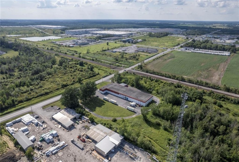 April view of the 5 acre site from the southeast looking towards the northwest that clearly shows the proximity to the WalMart Distribution facilities in the City of Cornwall Industial park.