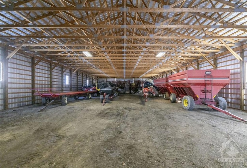 Interior of 60' x 120' drive-shed