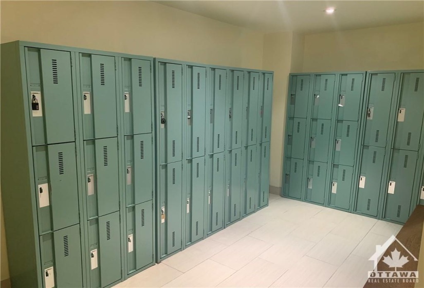 Two locker, shower, bathrooms on main floor