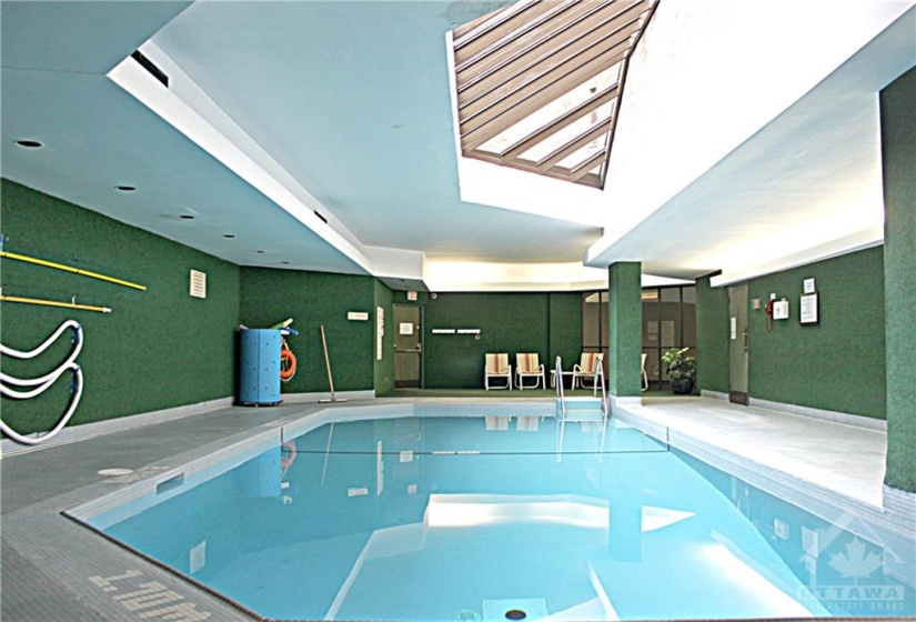 Main floor pool with skylight
