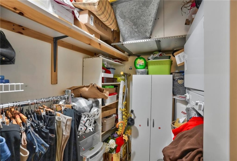 In-unit storage + laundry ...