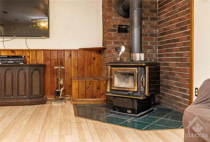 The wood stove will heat your whole house!