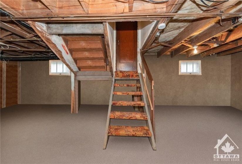 Basement virtually emptied to show the space without tenant possessions. Photos from previous listing.