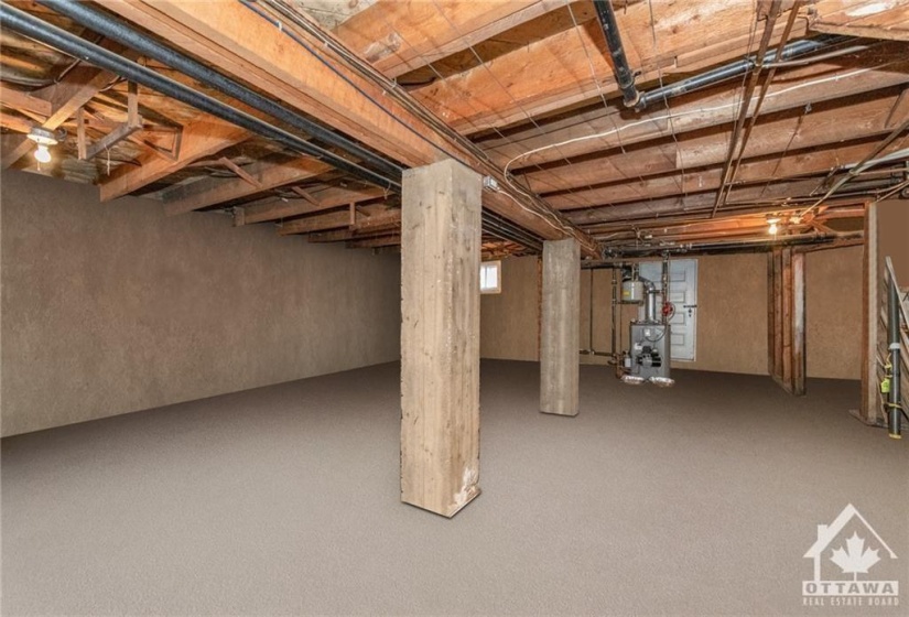 Basement virtually emptied to show the space without tenant possessions. Photos from previous listing.