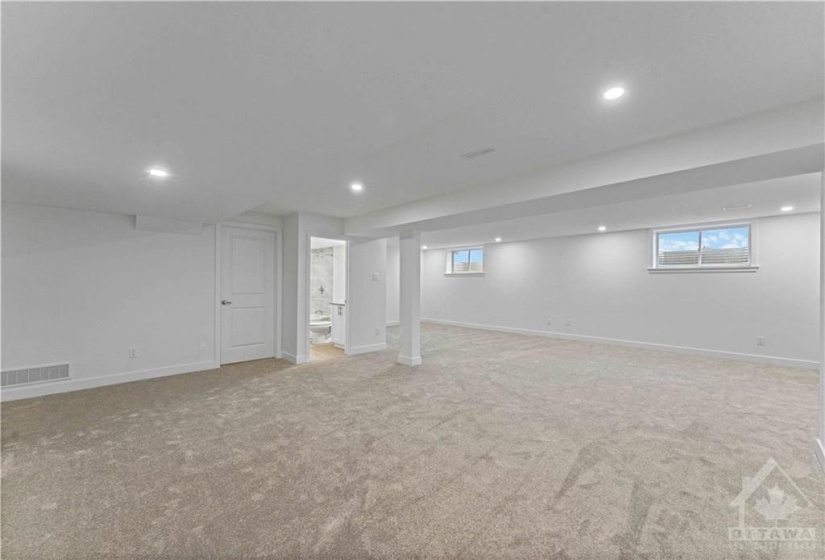 Very large finished basement with bathroom