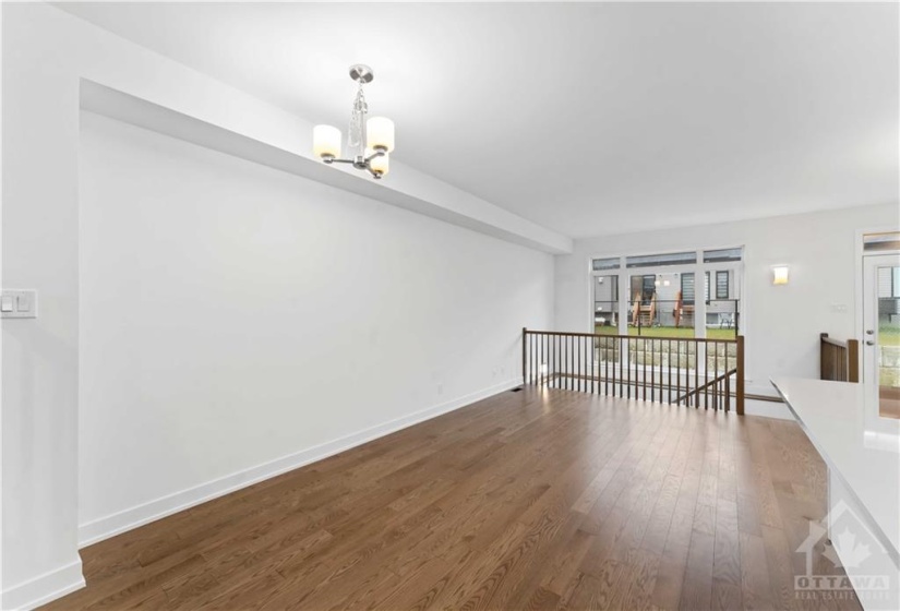 Hardwood floors in the living and dining area