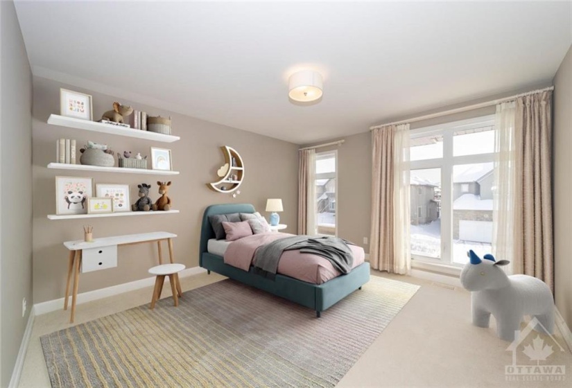 Virtually staged bedroom