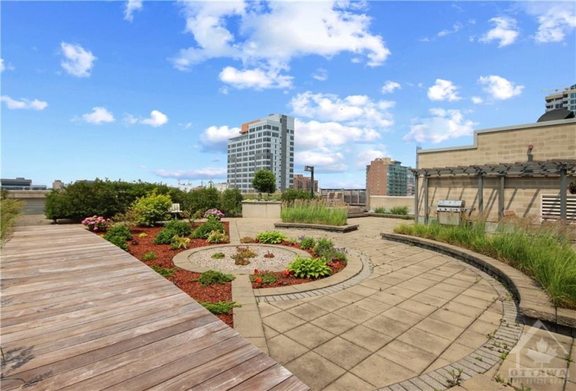 9000 sq ft landscaped terrace.