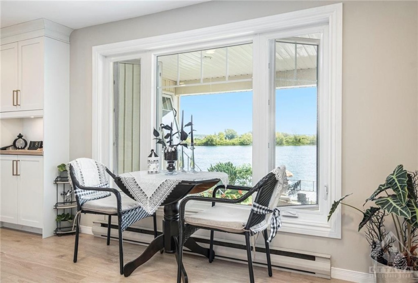 Dining area looking out to river.