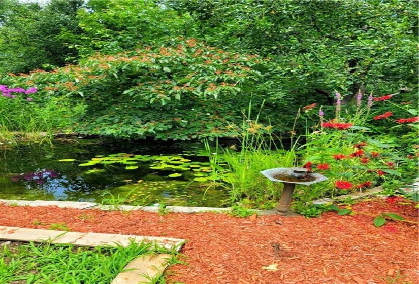 walking paths through perenials and veggie gardens