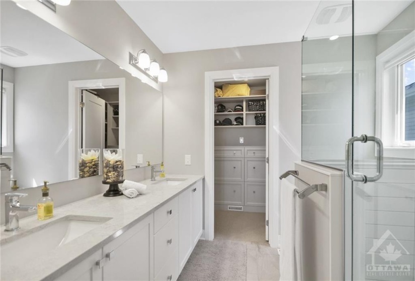 Master Ensuite leads into custom walk in closet