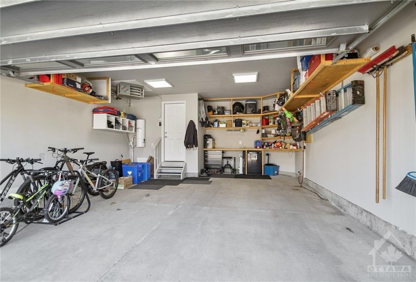 Heated garage will plenty of storage