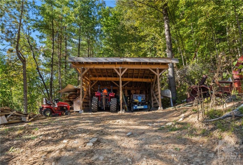 Storage shed for tractors, etc..