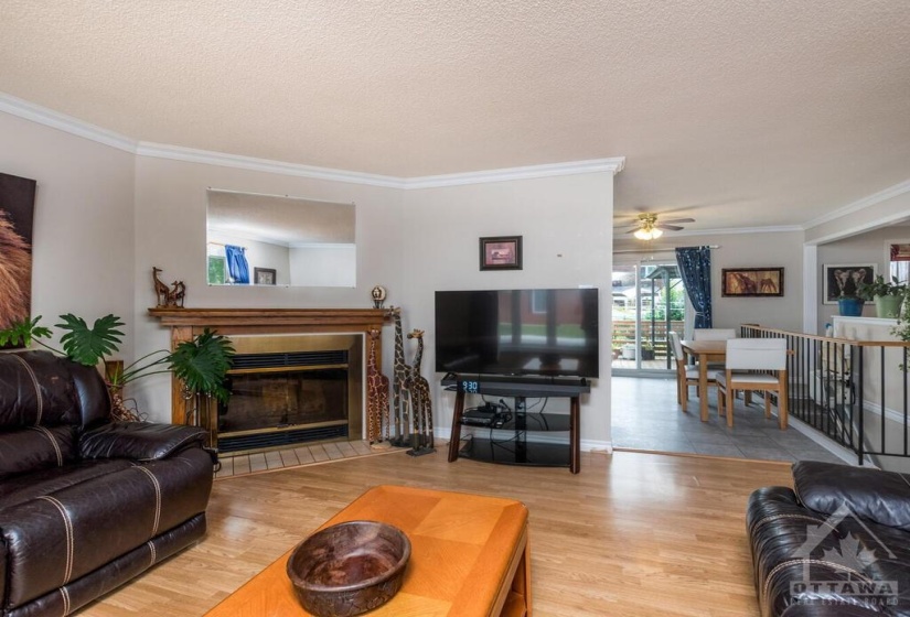 Living Room with view to sliding doors to deck