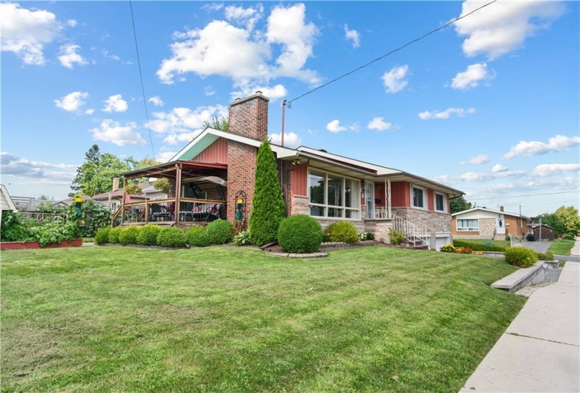 View of the home and patio deck.