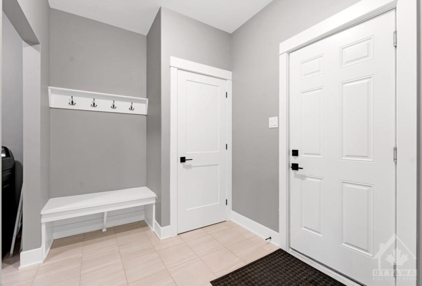 Mudroom closet and built-in bench