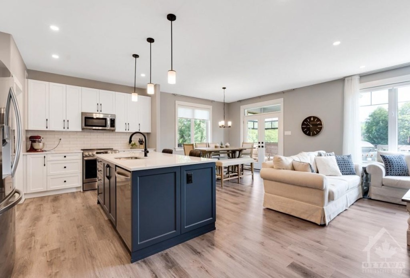 Exquisite quartz kitchen designed for family and gatherings