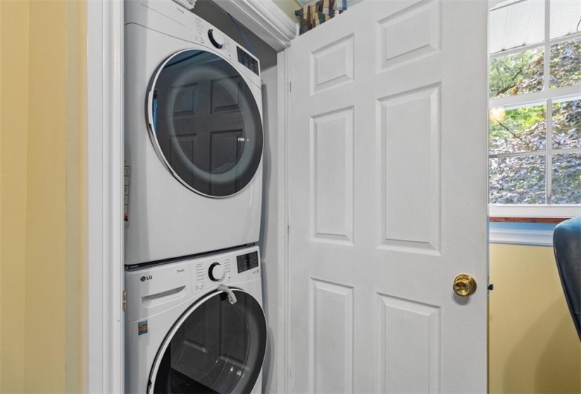 Stackable laundry in Bed 3 on Main Floor