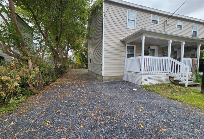 A view of the driveway beside Unit 307