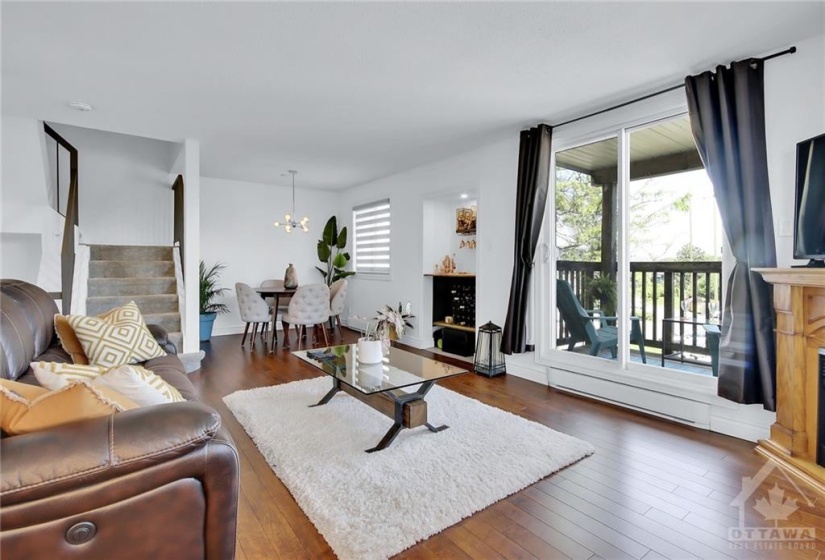 Patio door leading to large balcony