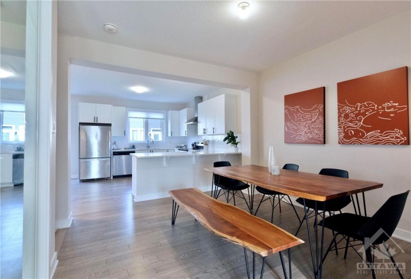 Gleaming Hardwood dresses the Dining Room