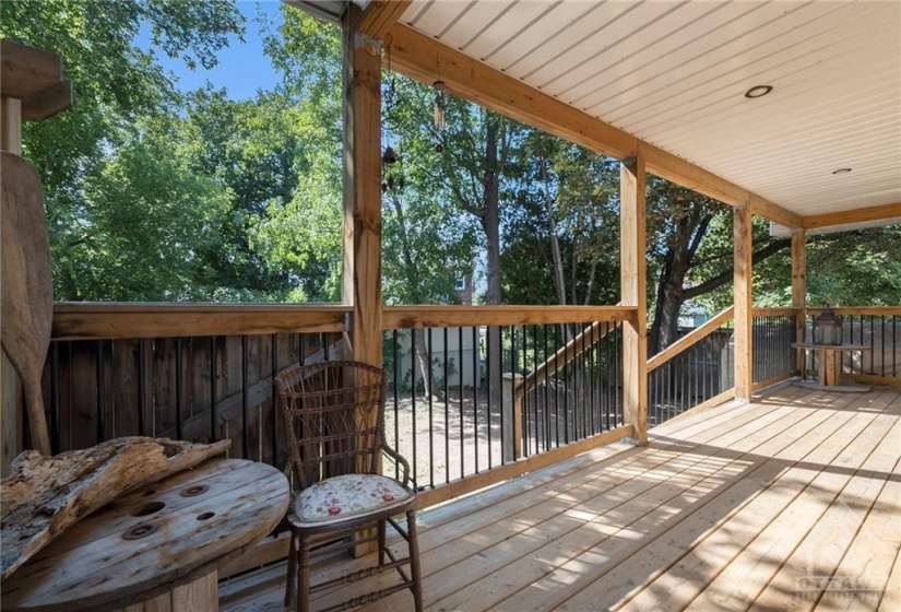 Covered back verandah.