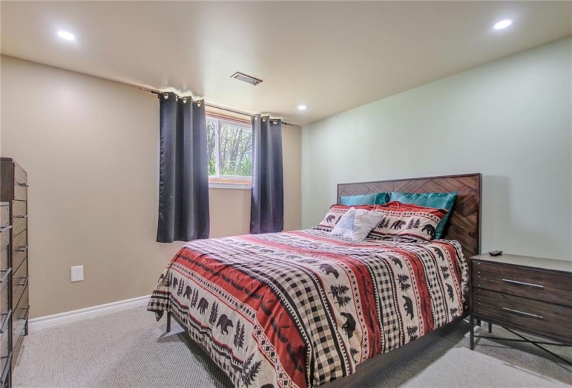 Lower level bedroom with walk in closet and en-suite