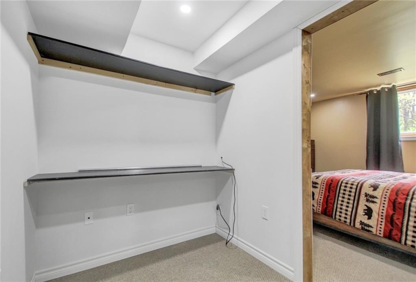 Lower level bedroom with walk in closet and en-suite