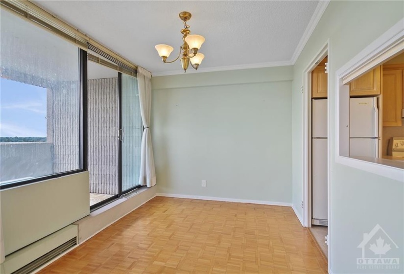 Dining room with big windows