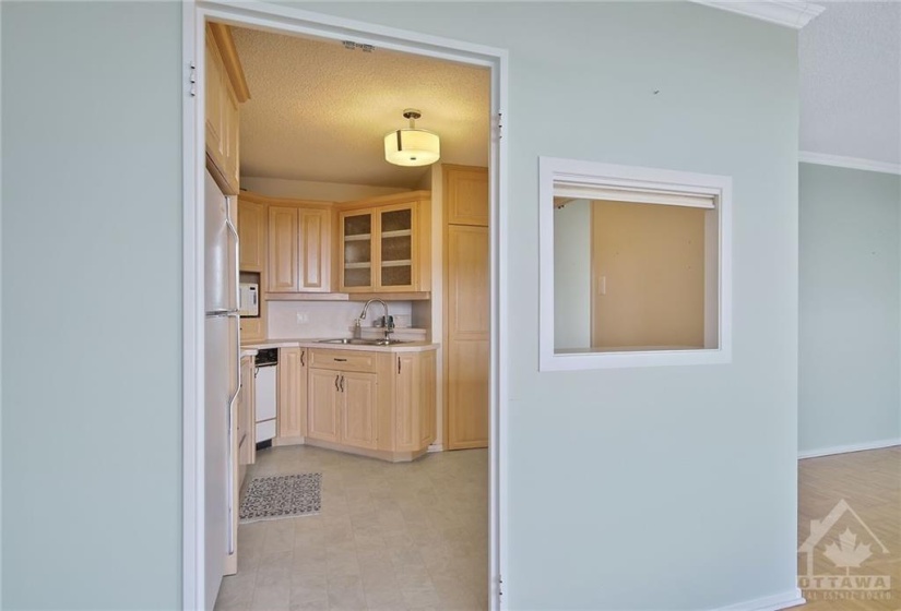 View into kitchen from dining room