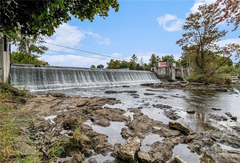 Mississippi River dam across the street