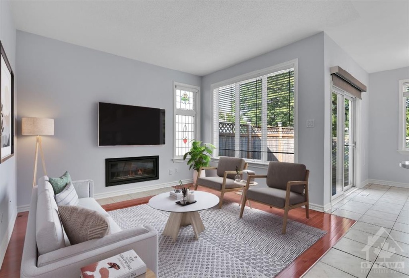 Main Floor Family room virtually staged