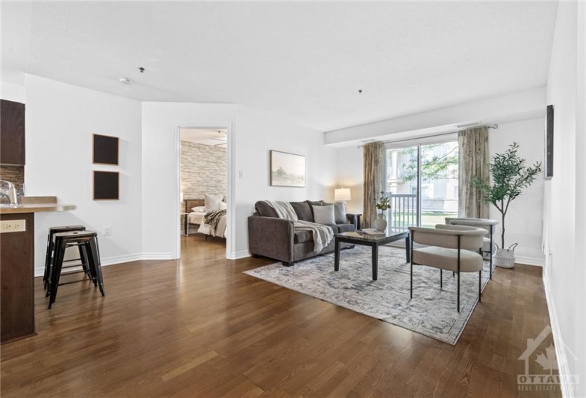 Freshly painted main living area offers a bright and modern living space