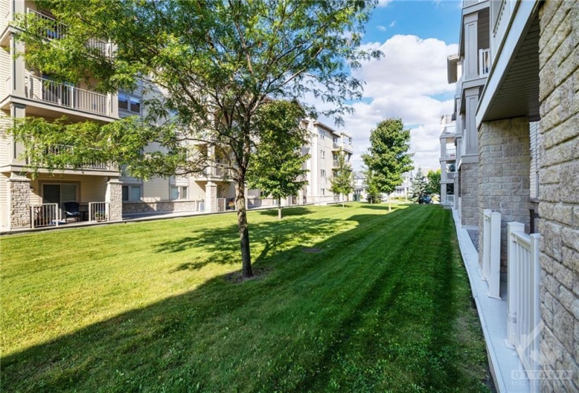 Enjoy the peaceful common grounds off the balcony