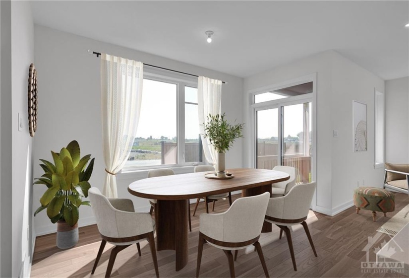 Eating Area in Kitchen, Virtually staged