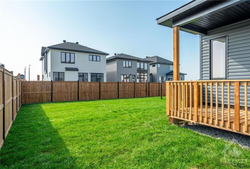 Fenced yard with a gate installed