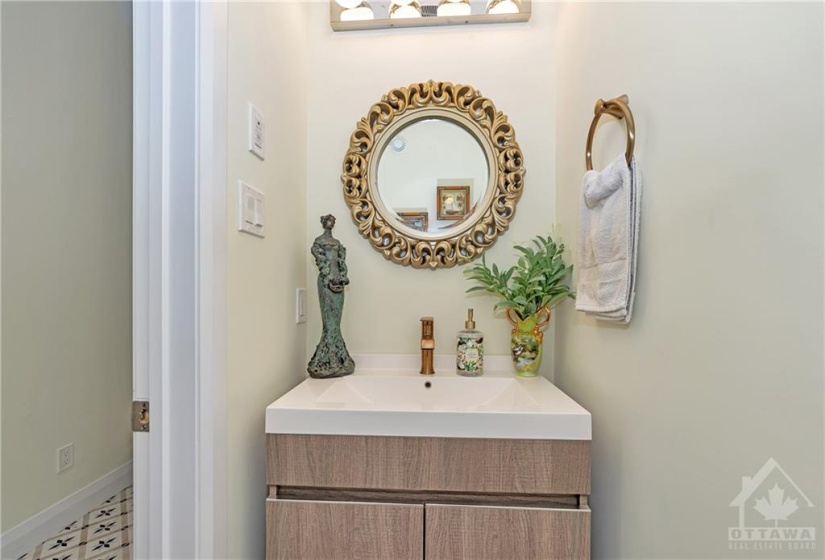 Powder room in Garage entrance area