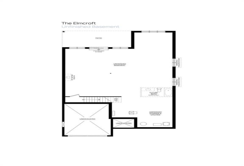 Unfinished Daylight Basement Patio door will be a window. Roughed in 3rd bathroom.