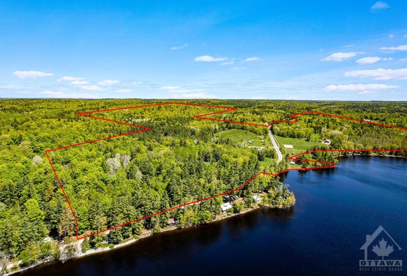 Aerial view of property boundaries