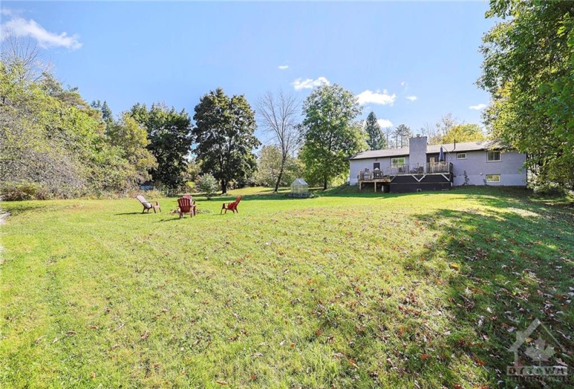 Expansive, private back yard