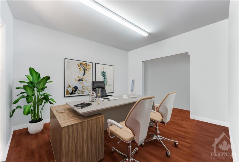 virtually staged office is 5th bedroom on main floor