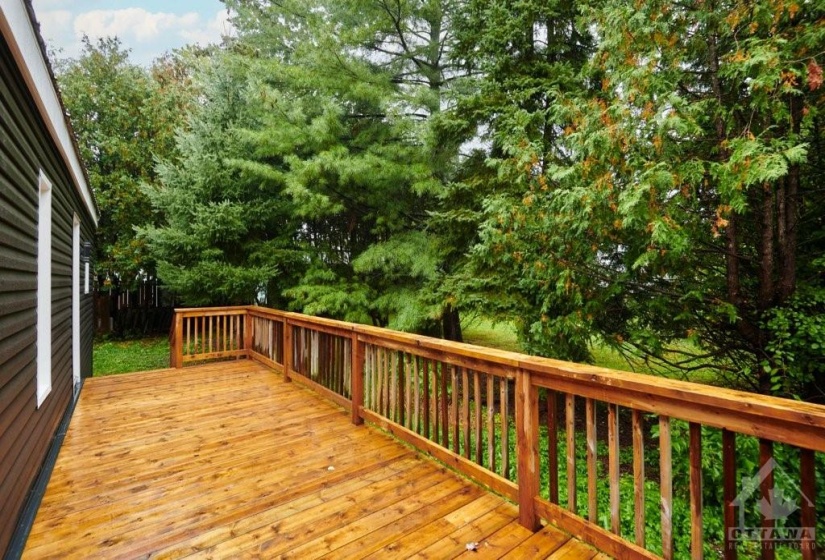 Private deck overlooking Green space