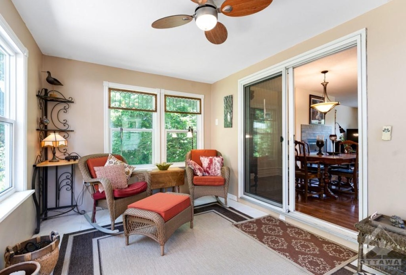 Patio doors from dining room to sunroom