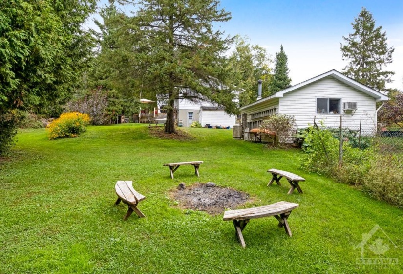 Landscape yards with firepit, for evening star gazing