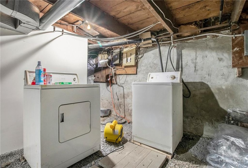 Laundry in basement