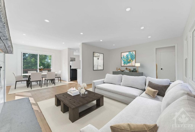 Living Room, Dining Room virtually staged