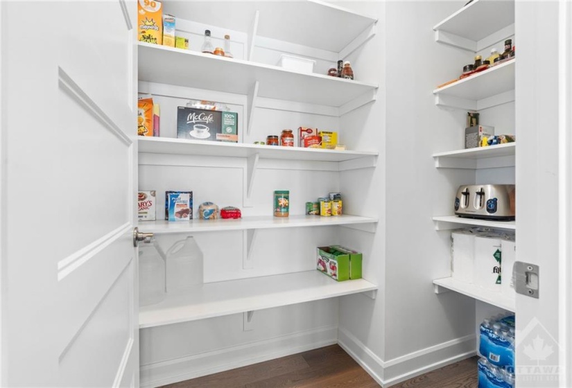 There's a large pantry off the kitchen with ample storage space.