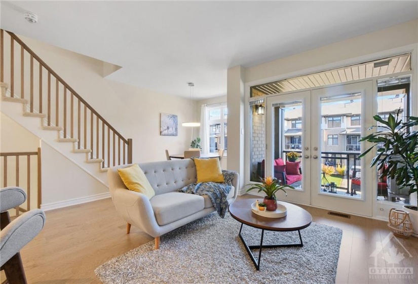 Patio doors from the spacious Living Room lead you to a cozy Balcony