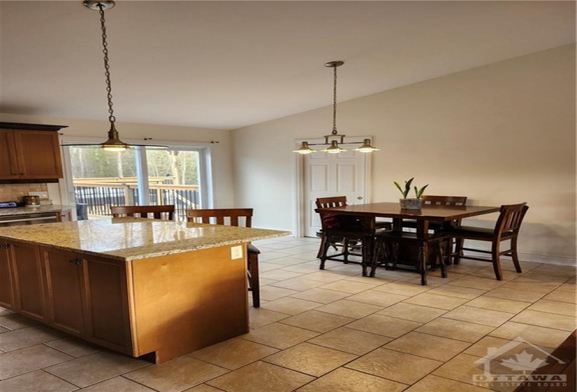 Kitchen island and dinning room